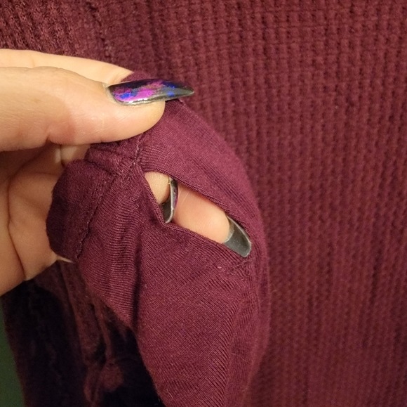 Free People Laguna Thermal we the free deep purple maroon burgandy boho XS - Picture 4 of 8